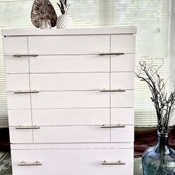 Hand Painted Tall 4 Drawer Dresser Chest