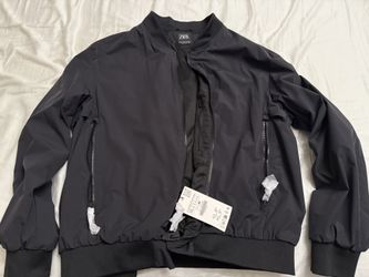 Zara Black Bomber Style Jacket XXL