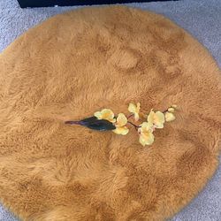 Beautiful for couch orange yellow sunny round glam fur elegant