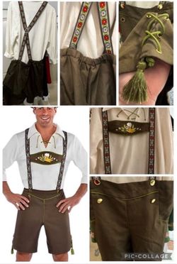 Men’s lederhosen German Bavarian Oktoberfest costume Size Sm/med