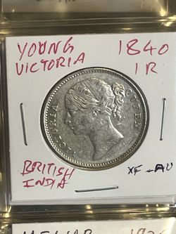 1840 1 Rupee - Silver Coin - British India - Queen Victoria’s Young Portrait
