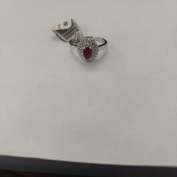 14kwg Double Halo Ruby Ring