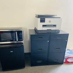 (2) File Cabinets, Fridge, Microwave