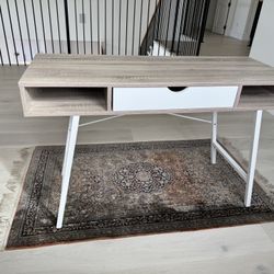 Midcentury Modern Writing desk/metal frame/cubies