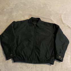 Vintage 90s Port Authority On Tour Mens Green Fleece Lined Bomber Jacket Size M