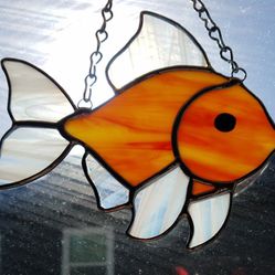 Stained Glass Goldfish Suncatcher 