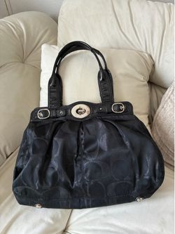 Coach Garnet Signature C Canvas Black Magic Shoulder Bag