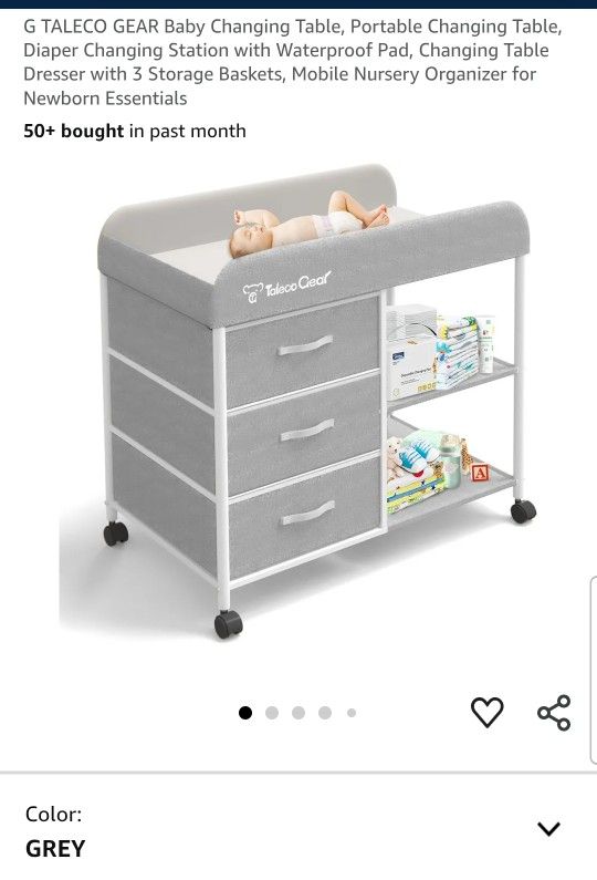 Portable Changing Table, Diaper Changing Station with Waterproof Pad