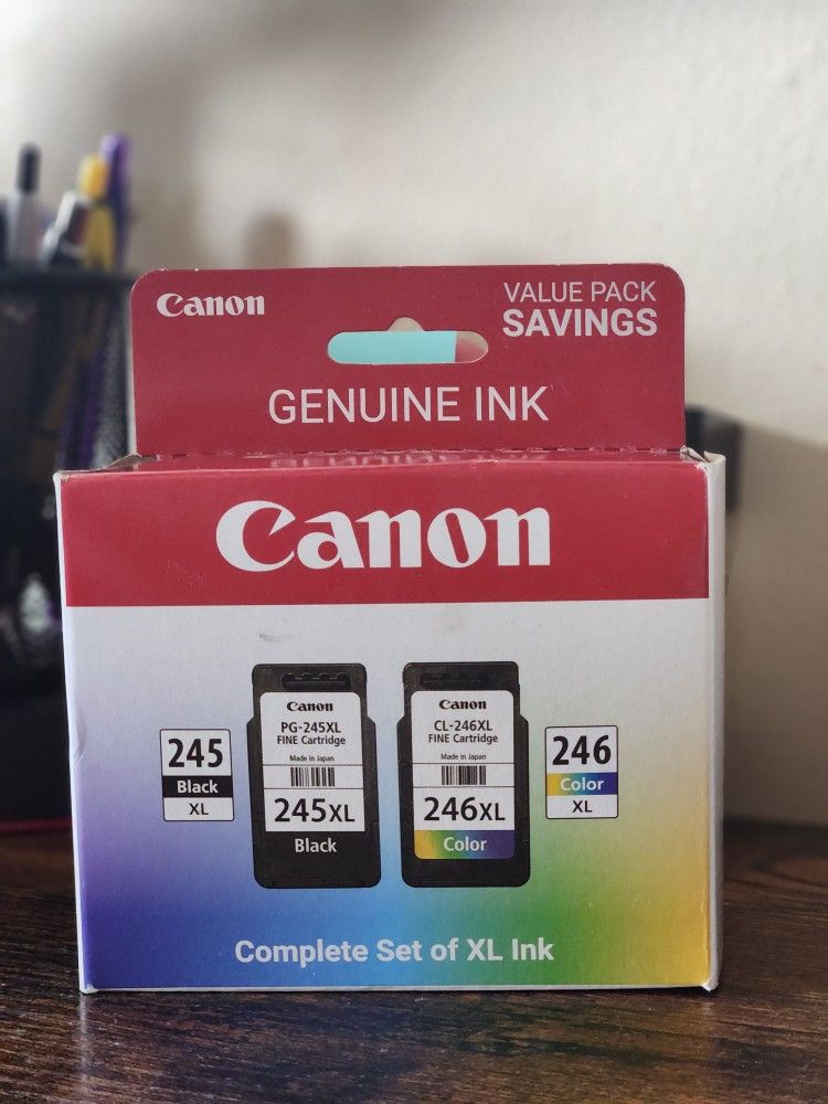 π¨ Canon PG-245 XL/ CL-246 XL Genuine Ink - 1 Open (Unused) Black + 1 New Sealed Color
