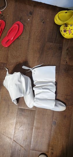 Flat White High Boots