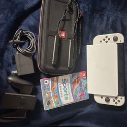 Brand New Nintendo Switch Oled Bundle w/Mario Kart 8, Smash Bros Ultimate, Mario Party, Nintendo sports