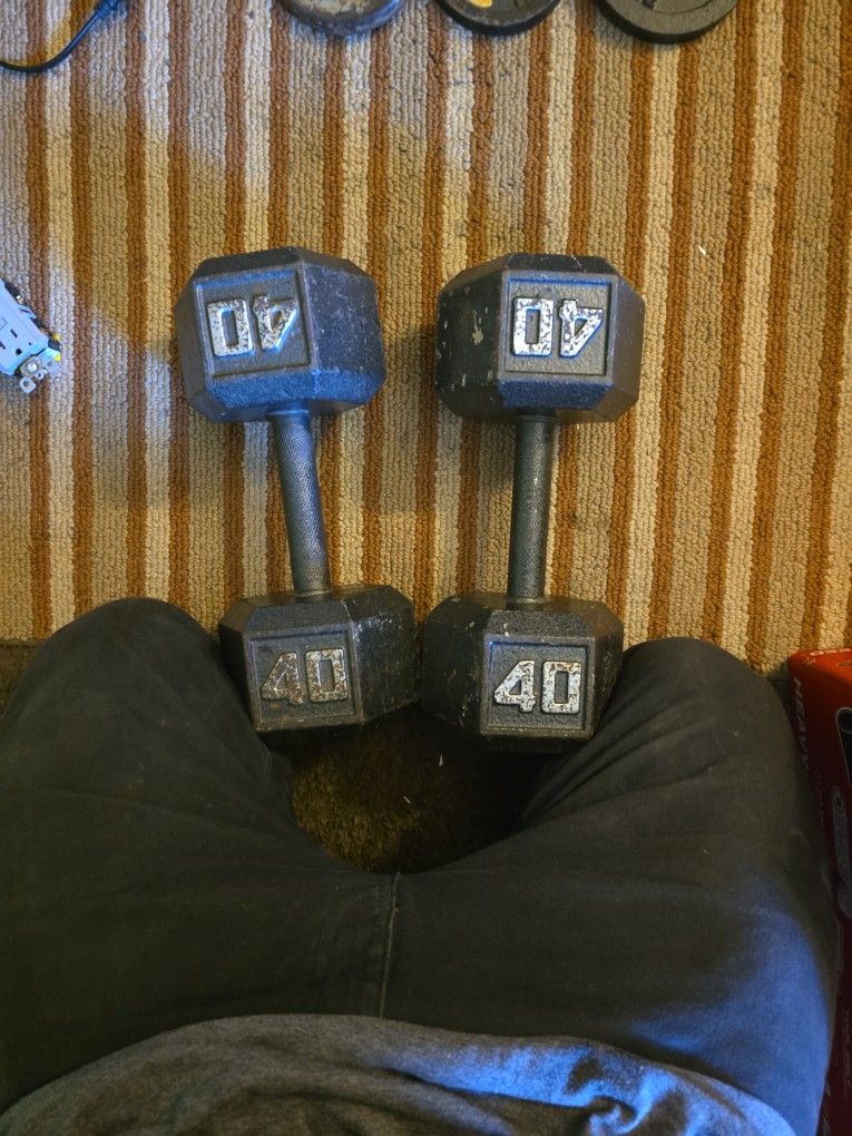 Two 40lb Dumbbells