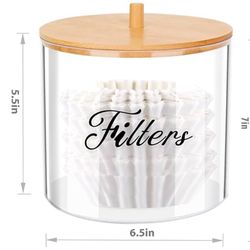 homicozy Coffee Pod Holder with Bamboo Lid, Large Capacity 80-Ounce Clear Countertop Storage for Coffee Capsules, K Cup Organizer for Keurig/Nespresso