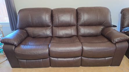 Two Leather Leesworth Power Reclining Sofa Couches