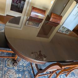 Dining Table Claw Foot With Leaves And Chairs