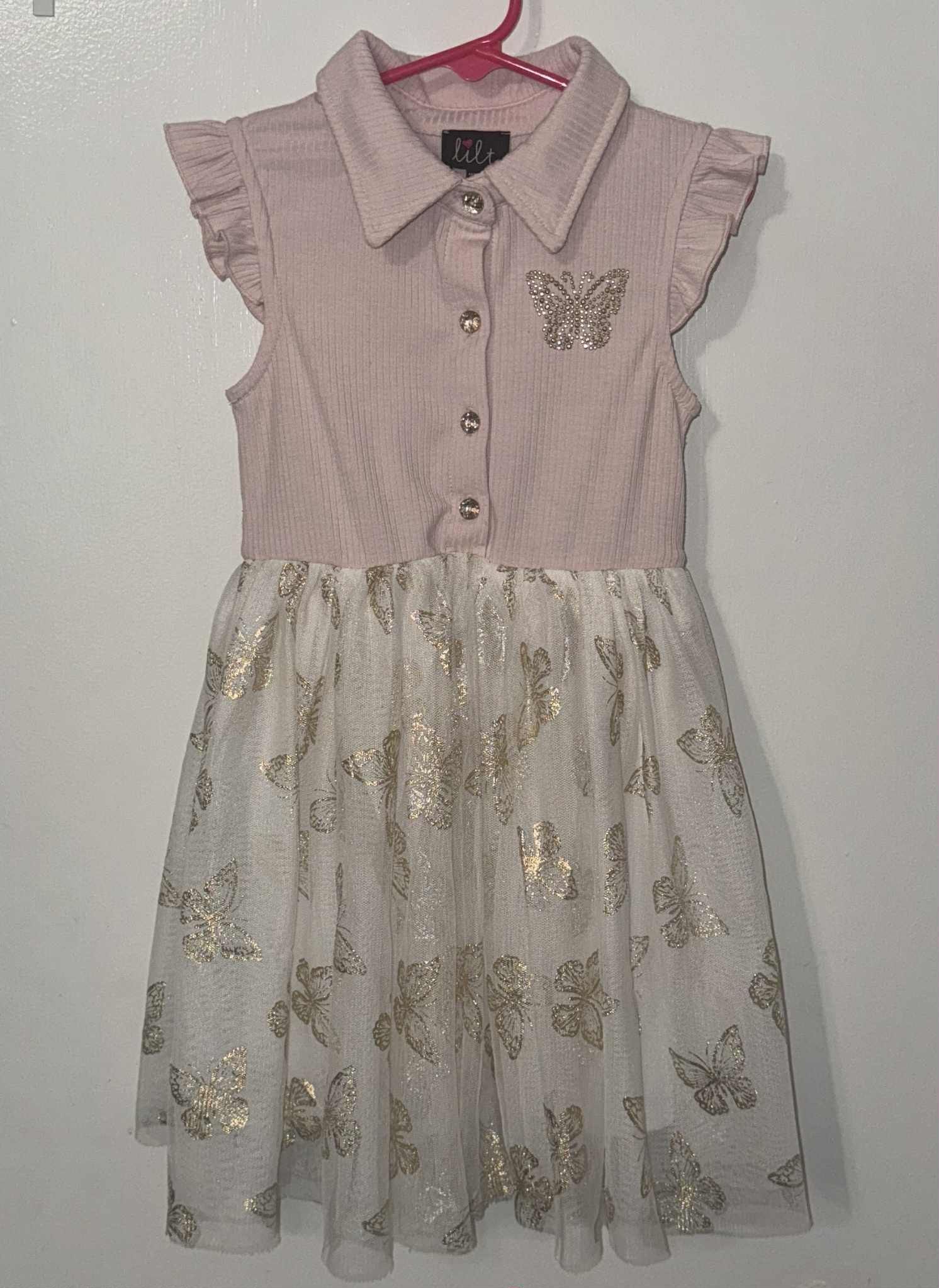 Adorable lilt butterfly Girls skater tulle dress