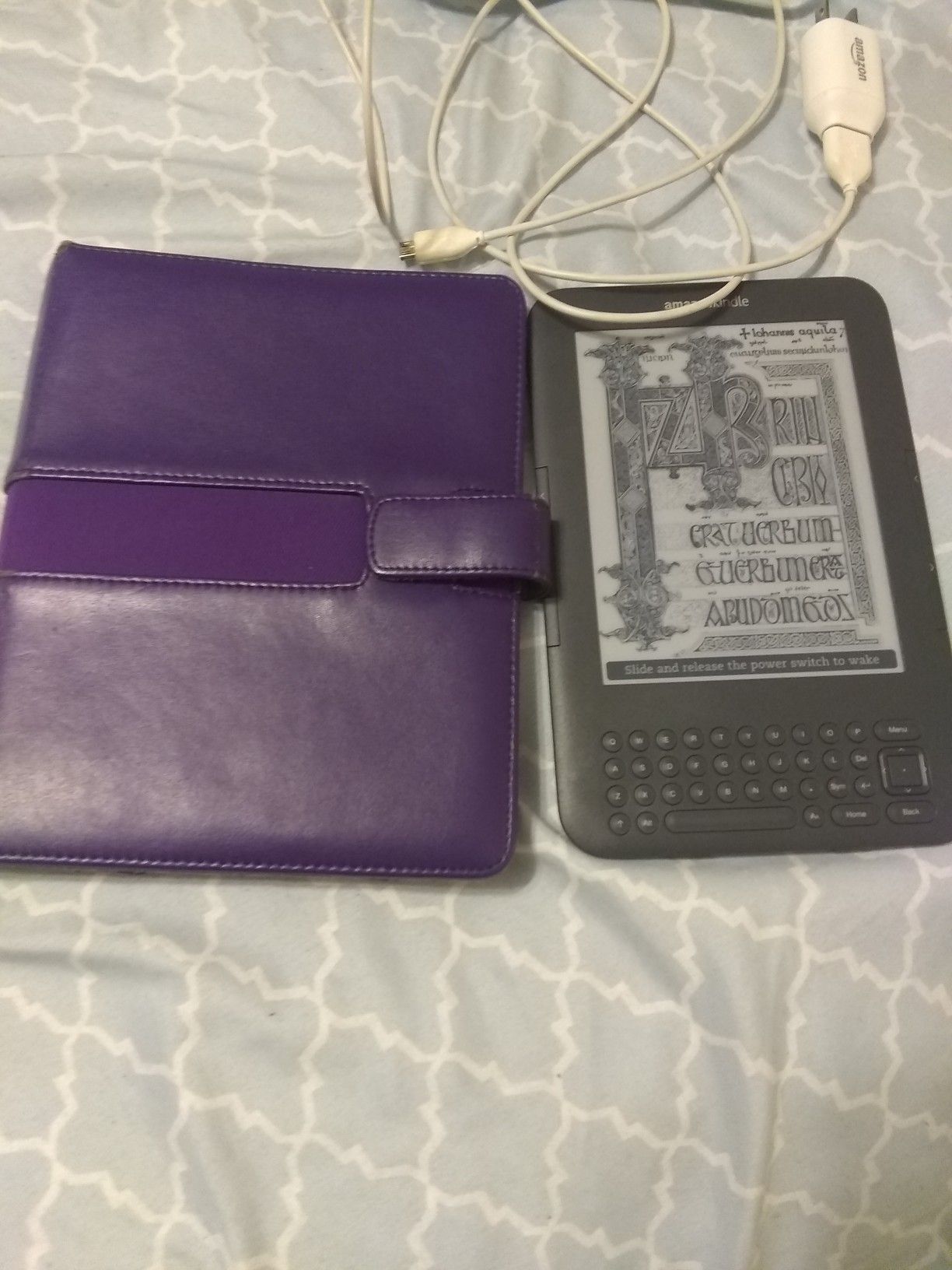 Kindle and case