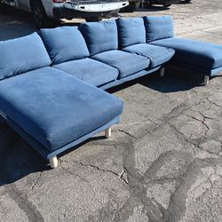 3 Piece Sectional Blue Sofa Couch-DELIVERY AVAILABLE