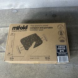 New Mifold Comfort Grab-and-go Car Backless Booster Seat Charcoal Gray Open Box