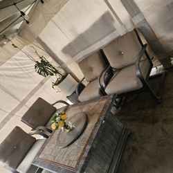 Fire Pit Patio Set 5pc/conversation Set/outdoor Furniture 