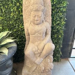Seated Deity Stone Figure 