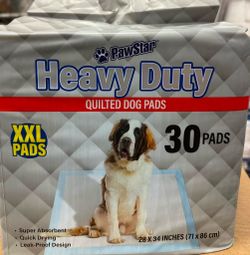 PawStar Heavy Duty Quilted Dog Pads XXL, 30 Pads