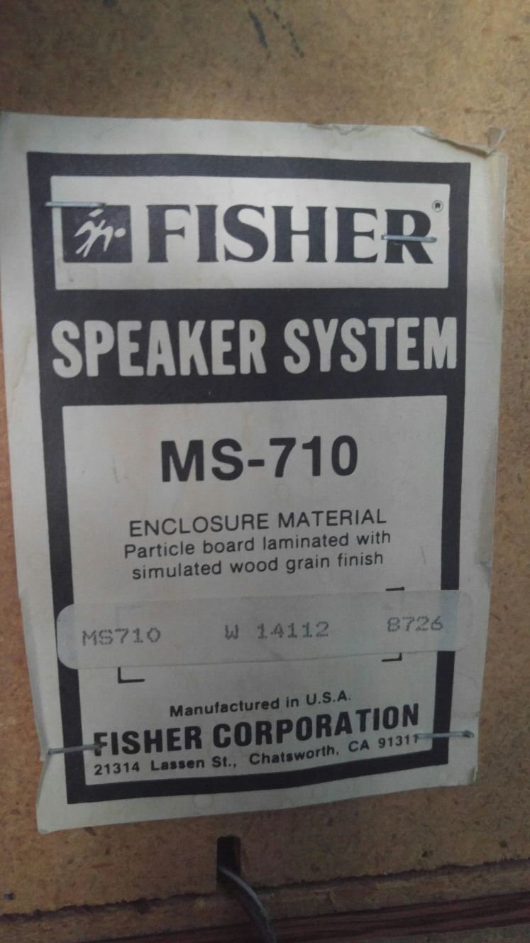 Fisher MS - 710 home speakers sound great