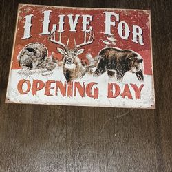 I Live For Opening Day Tin Sign