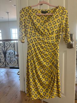 Lauren Ralph Lauren Yellow Print Wrap Dress