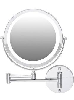Ovente Wall Mount Makeup Mirror 9"" Chrome