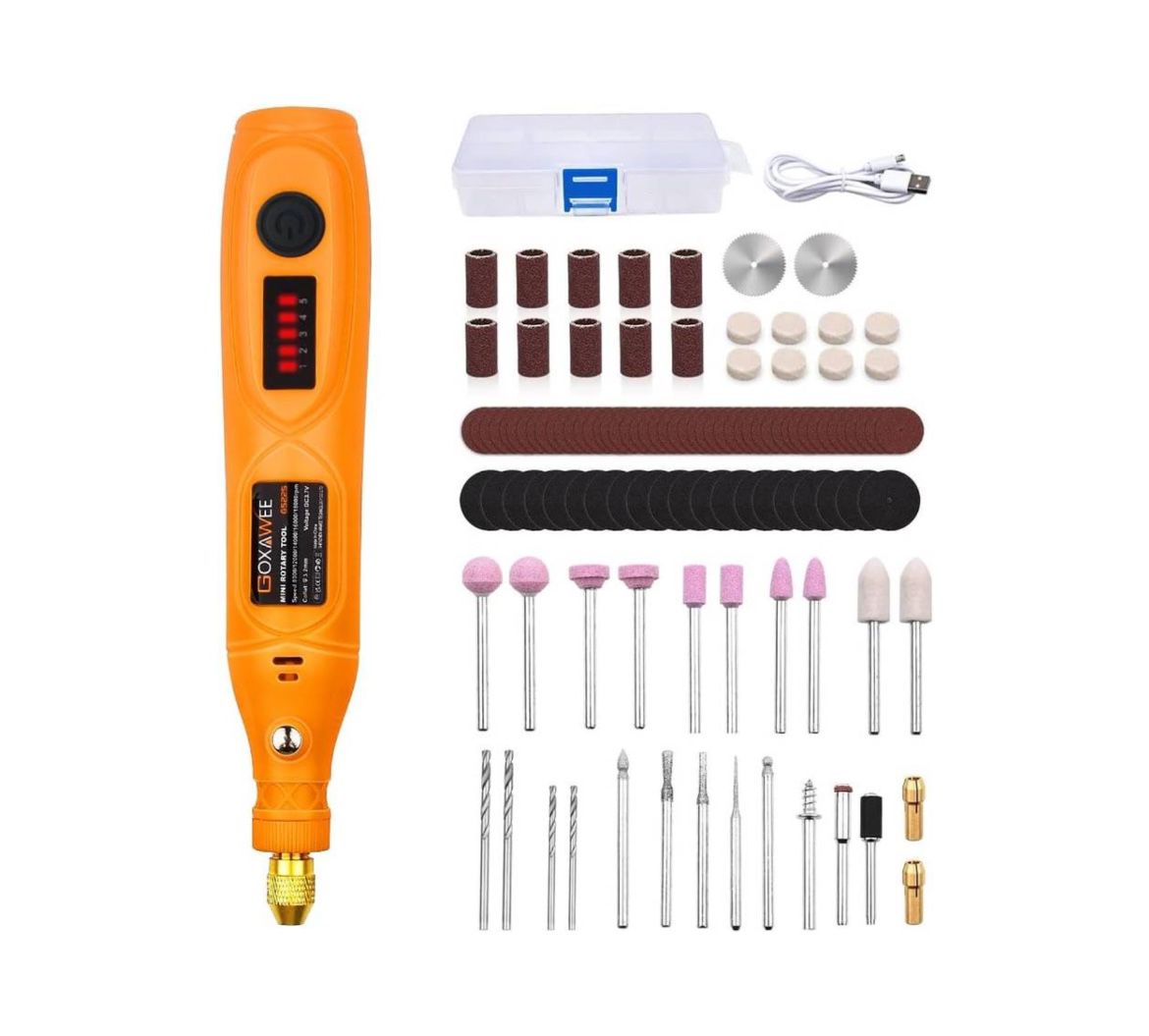 new Mini Cordless Rotary Tool Kit with 105pcs Accessories, USB Charging 5-Speed 18000rpm Multi-Purpose Art Craft Tool with 3.7V Li-ion Battery for Han