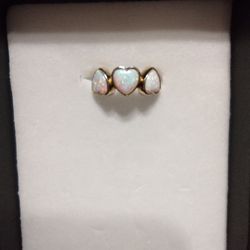 Beautiful Heart Shaped Opals With 14k Gold 