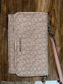 Calvin Klein Crossbody Wallet Pink Faux Leather