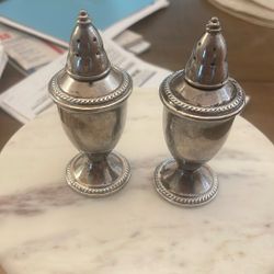 Silver Salt And Pepper Shakers