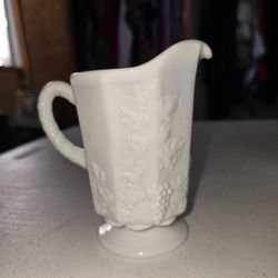 Vintage Grapes Milk Glass 8" pitcher by Westmoreland
