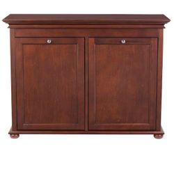 Home Decorators Collection Hampton Harbor 35 in. Double Tilt-Out Hamper in Sequoia