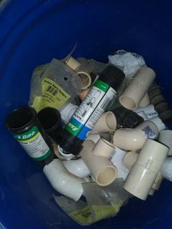 Bucket of sprinkler parts