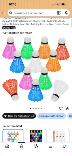 Hysagtek 12 Pcs Badminton Shuttlecocks Badminton Birdie, Indoor Outdoor Sport Ball Training Exercise Gym Fitness Game