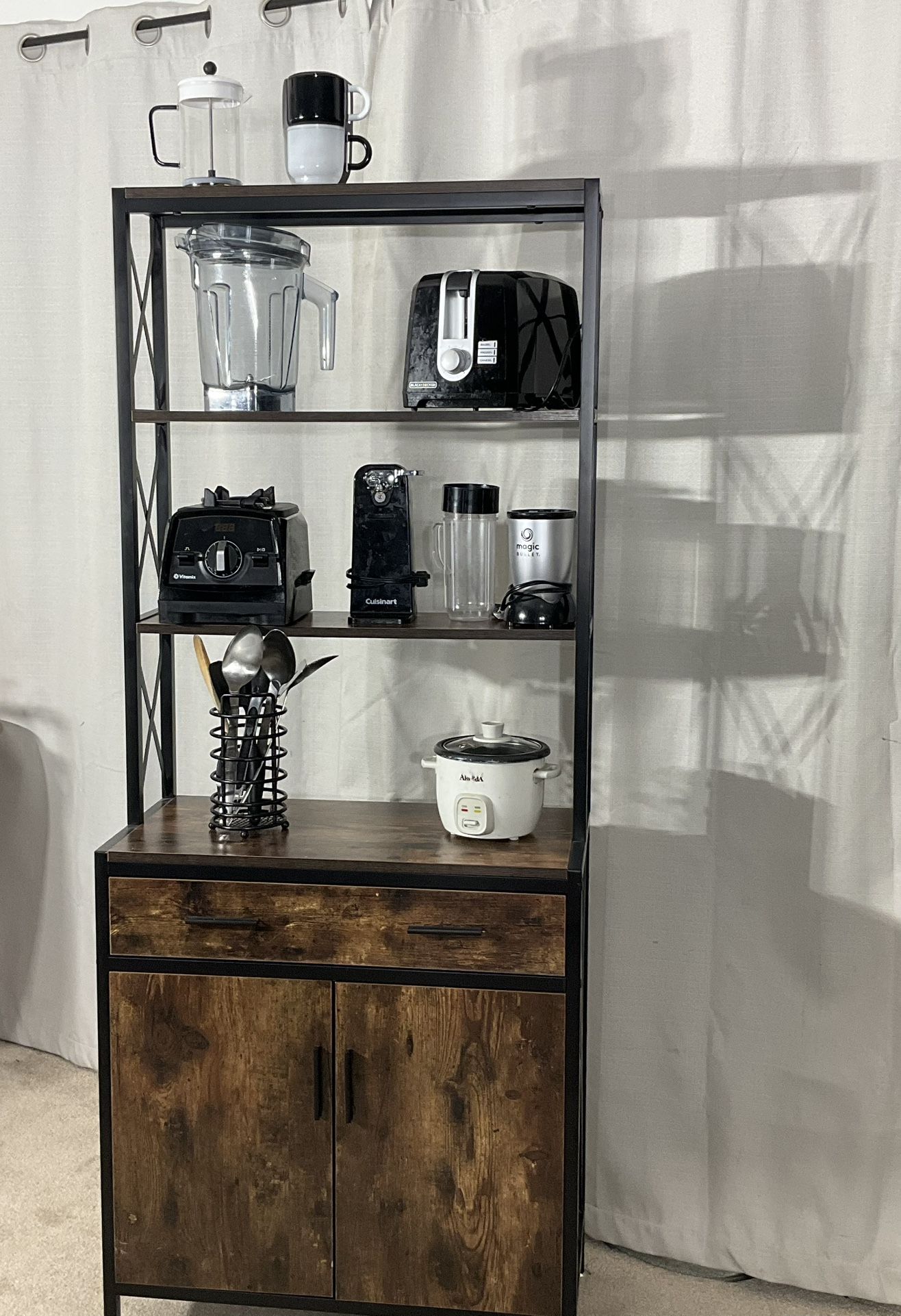 4 Tier Shelf With Drawer & Storage / Bookshelf/ Bookcase / Cabinet / Display Rack LIKE NEW!