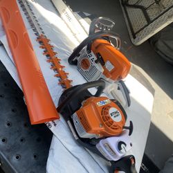 Stihl Hedge Trimmer And Chainsaw LIKE NEW 