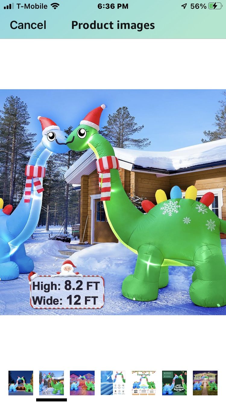 FLATO 10FT Christmas Inflatable Outdoor Decorations Dinosaur Arch, Bright LED Lights Christmas Blow up Inflatable Archway Decorations Outdoor Decor Ya