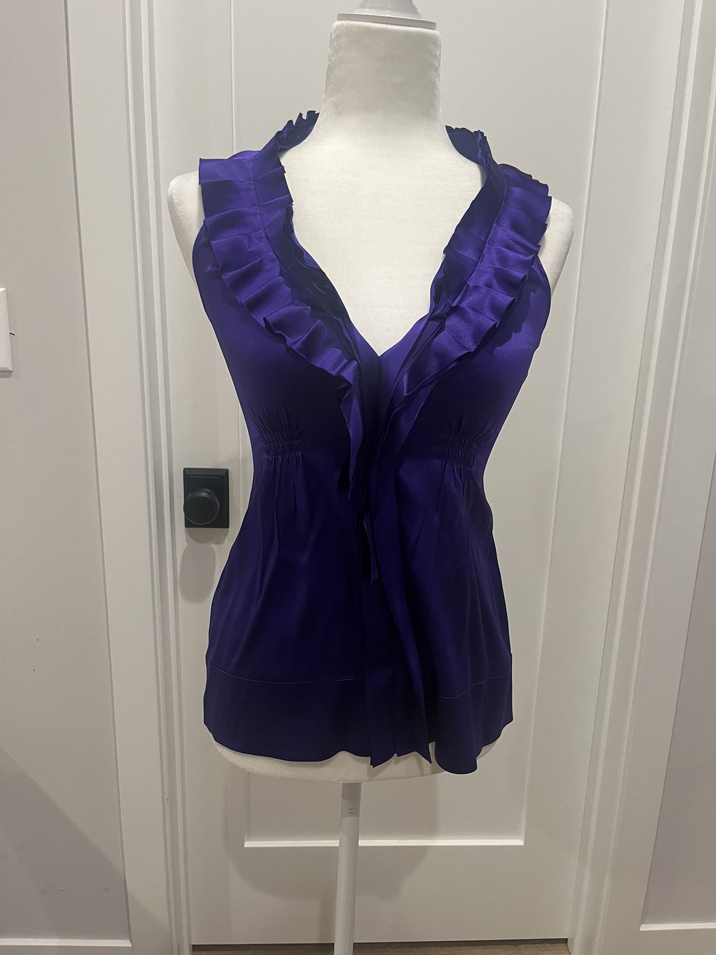 BCBG Maxazria 100% Silk Tuxedo Halter Top!