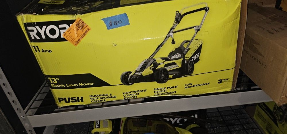 Lawn Mover Ryobi Electric Plug In New