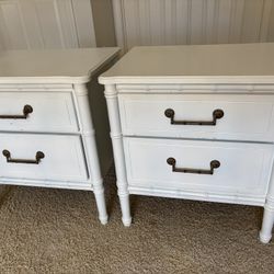 Vintage Henry Link Bali-style / nightstands with bamboo detailing