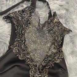 Black And Gold Body Suit
