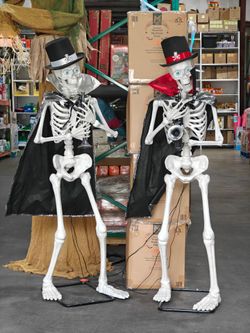 Musical Skeleton Duet Halloween Decor