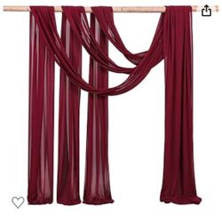 Burgundy Sheer Drapes 