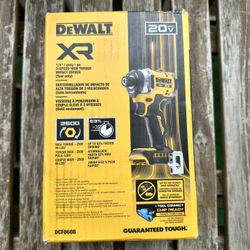 Dewalt Impact 20v XR Dcf860b