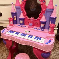 Disney Princess Vanity Piano Keyboard And Stool
