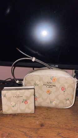 Coach Mini Jamie Camera (Bag+Wallet) In Signature Canvas With Nostalgic Ditsy Print